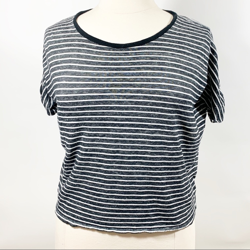 Lauren by Ralph Lauren black/white striped Top L
